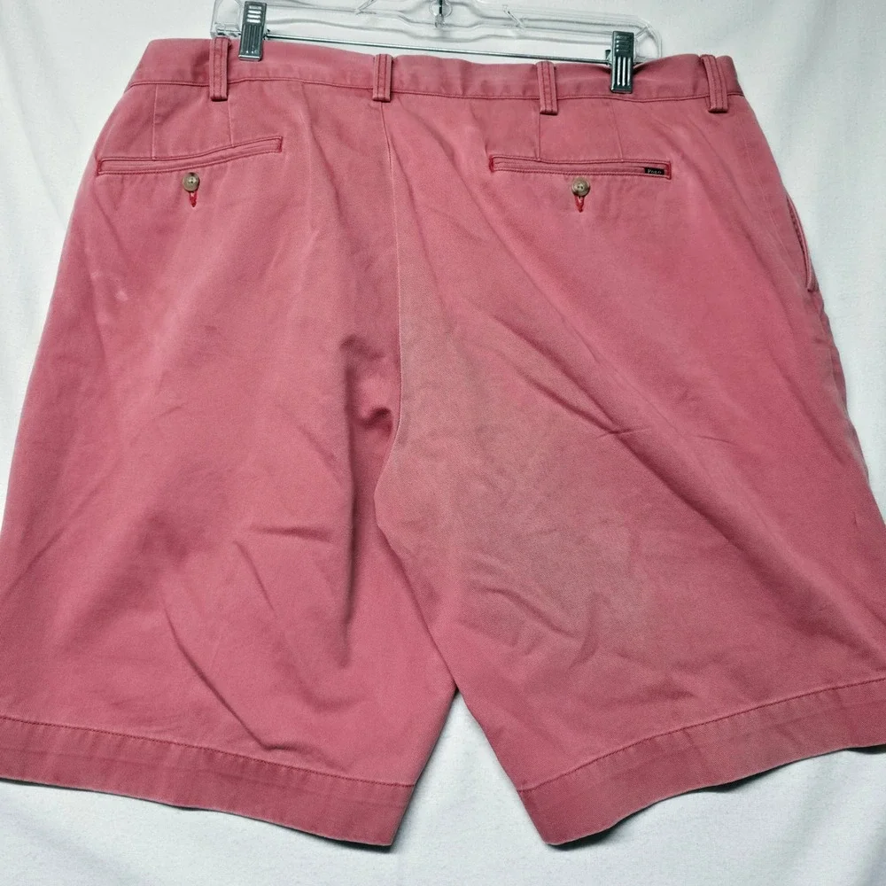 Polo Ralph Lauren Chino Shorts Men's 38 Pink Cotton Classic Fit Stain On Leg